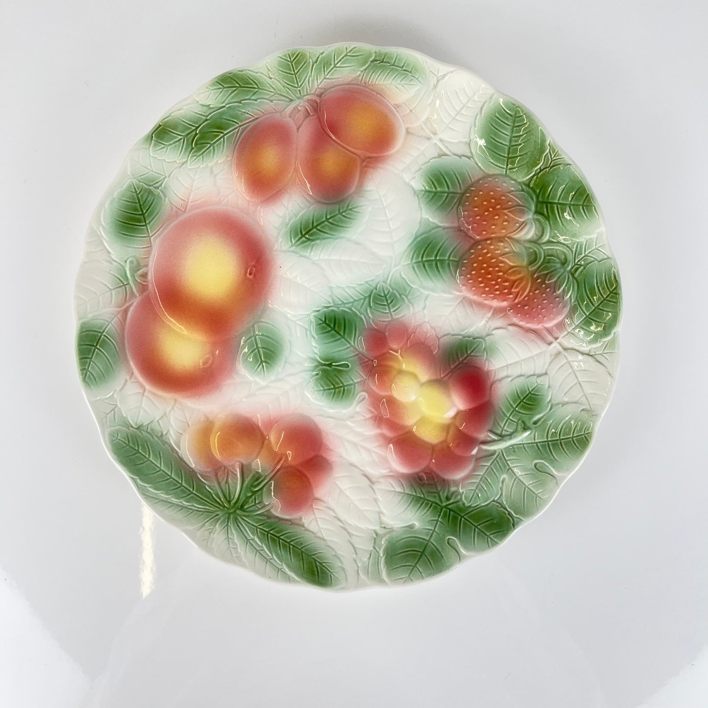 Barbotine fruit dish KG Lunéville, 1960s/70s