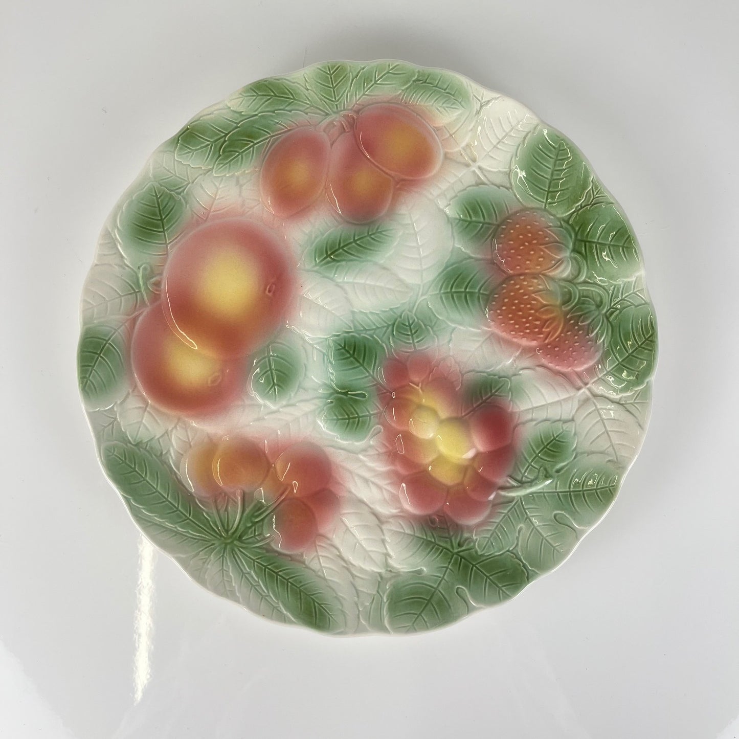 Barbotine fruit dish KG Lunéville, 1960s/70s