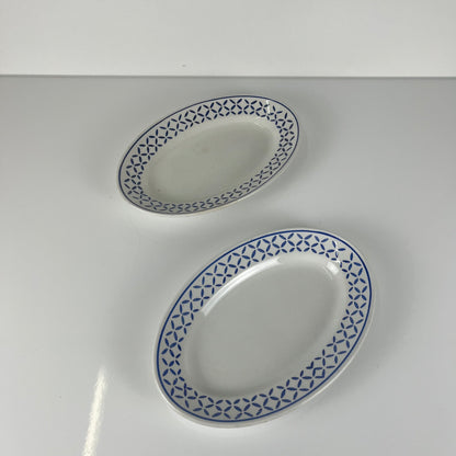 Pair of Ravier KG Lunéville plates, "Kleber" model, mid-20th century