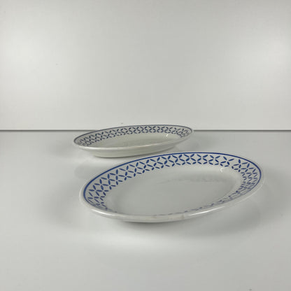 Pair of Ravier KG Lunéville plates, "Kleber" model, mid-20th century