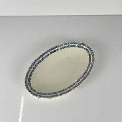 Ironstone relish dish BFK (Boch Frères Keramis), "Sévigné" model, Belgium, Early 20th century