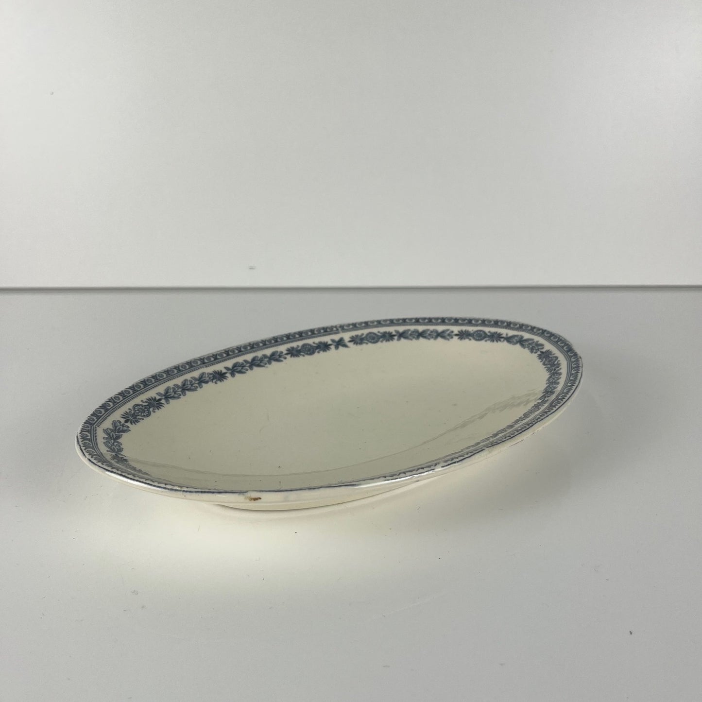 Ironstone relish dish BFK (Boch Frères Keramis), "Sévigné" model, Belgium, Early 20th century
