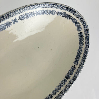 Ironstone relish dish BFK (Boch Frères Keramis), "Sévigné" model, Belgium, Early 20th century