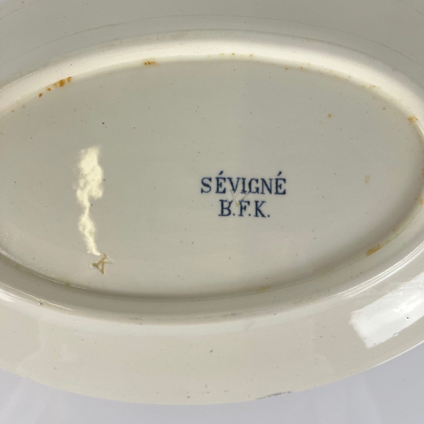 Ironstone relish dish BFK (Boch Frères Keramis), "Sévigné" model, Belgium, Early 20th century