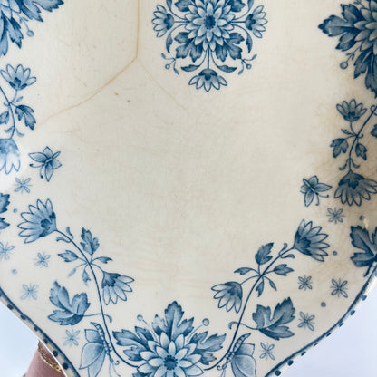 Dish, "Estrées" pattern, by U&C Sarreguemines, blue, 1900