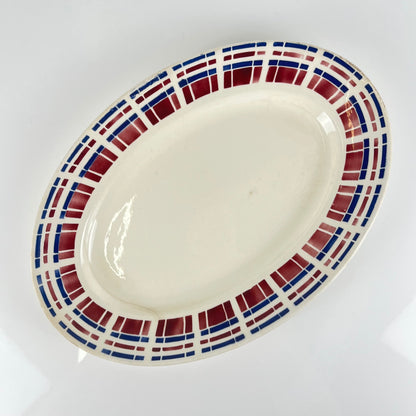 Badonviller Oval Dish, "Ecossais" model, Art Deco, 1930
