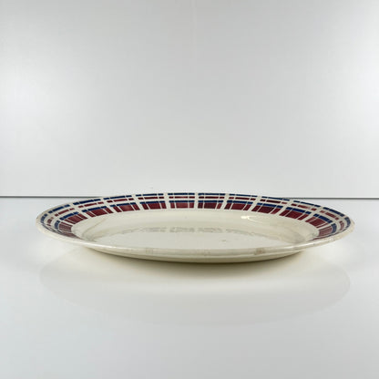 Badonviller Oval Dish, "Ecossais" model, Art Deco, 1930