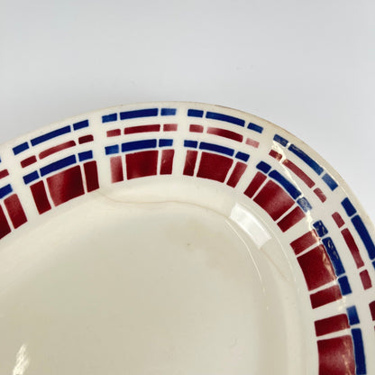 Badonviller Oval Dish, "Ecossais" model, Art Deco, 1930