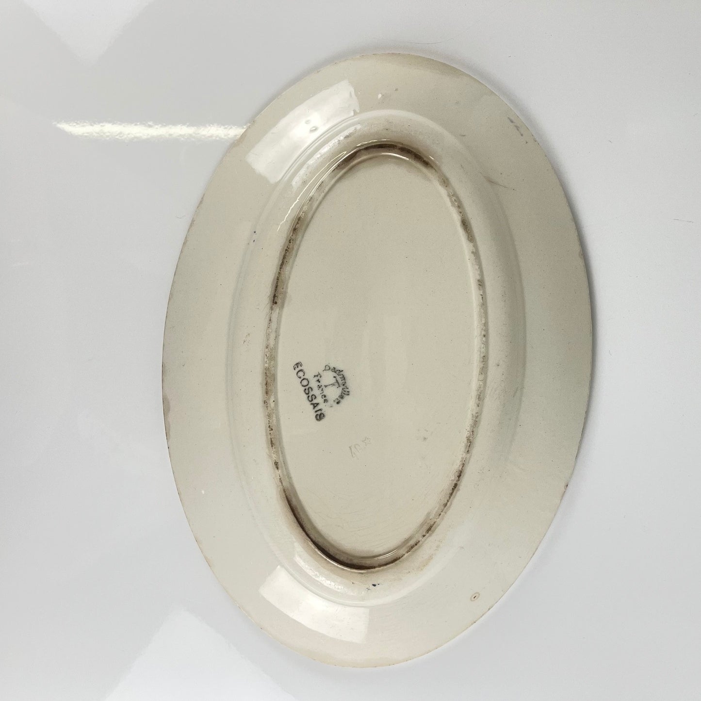 Badonviller Oval Dish, "Ecossais" model, Art Deco, 1930