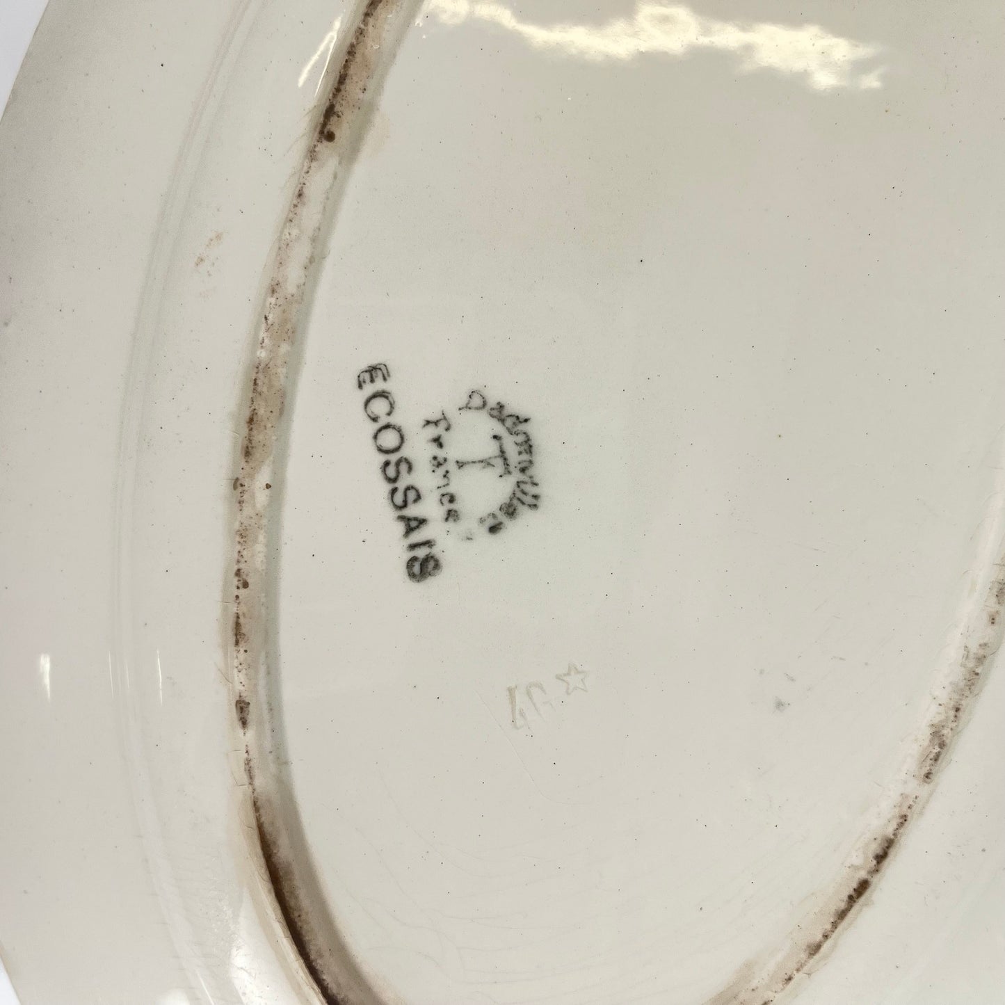 Badonviller Oval Dish, "Ecossais" model, Art Deco, 1930
