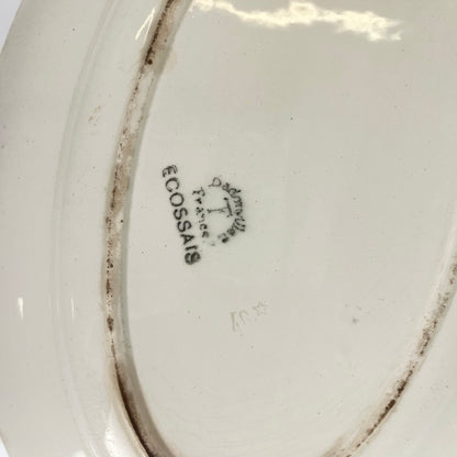 Badonviller Oval Dish, "Ecossais" model, Art Deco, 1930