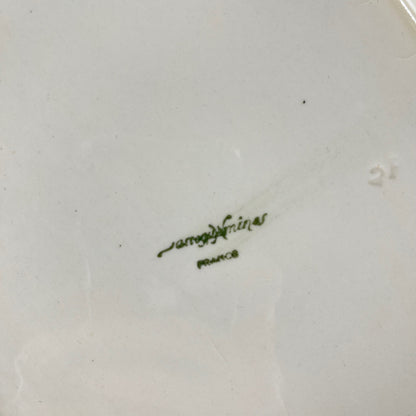 Large rectangular Sarreguemines cream dish, early 20th century