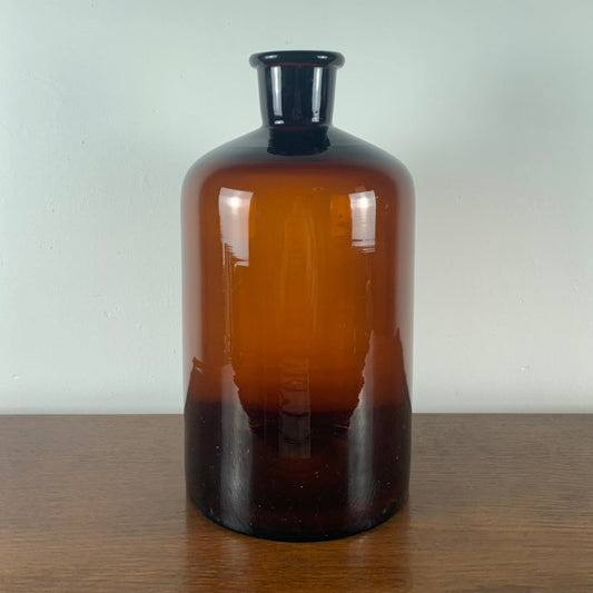 Old apothecary/pharmacy bottle, in brown glass 5L