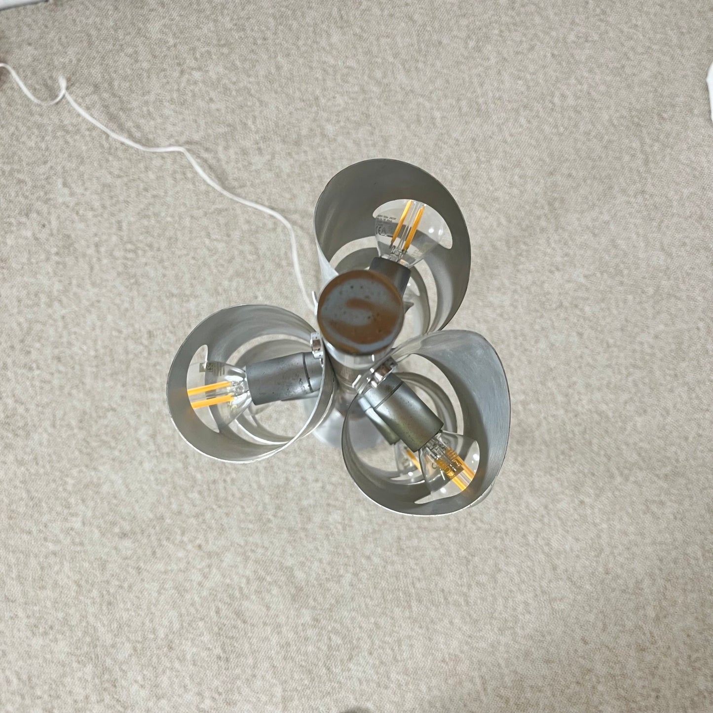 Lampadaire aluminium brossé, style Space Age, années 1970
