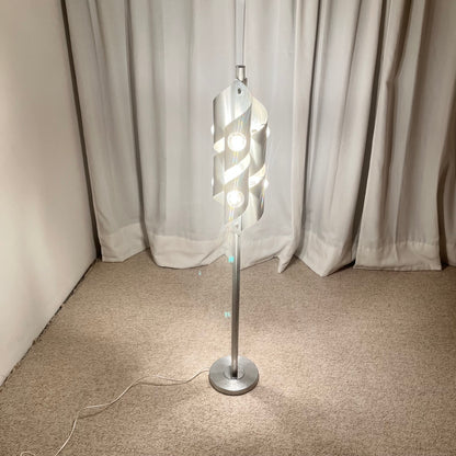 Lampadaire aluminium brossé, style Space Age, années 1970