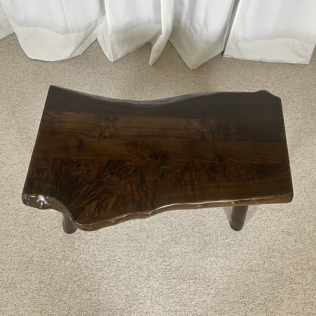 Rustic solid wood coffee table, Wabi-Sabi style, 1970s