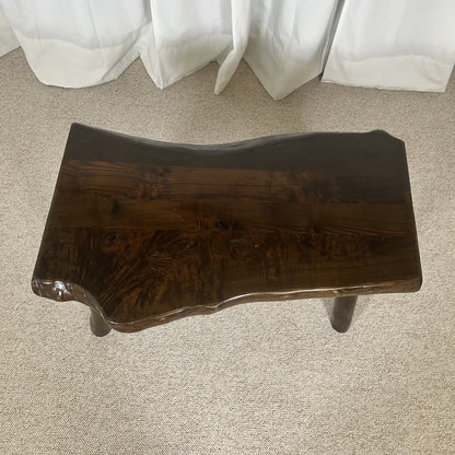 Rustic solid wood coffee table, Wabi-Sabi style, 1970s