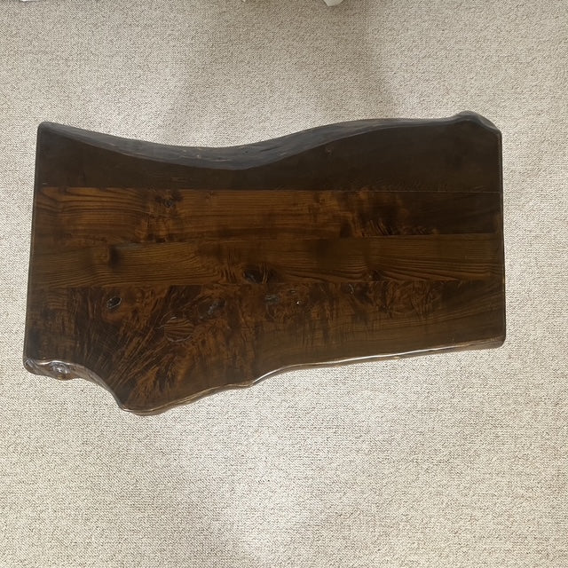 Rustic solid wood coffee table, Wabi-Sabi style, 1970s