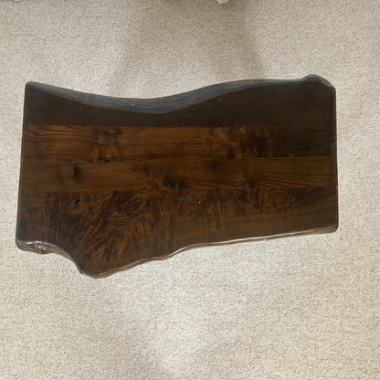 Rustic solid wood coffee table, Wabi-Sabi style, 1970s