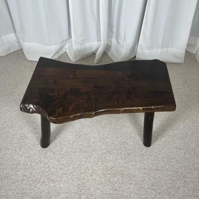 Rustic solid wood coffee table, Wabi-Sabi style, 1970s