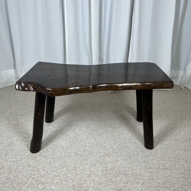 Rustic solid wood coffee table, Wabi-Sabi style, 1970s