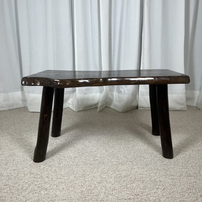Rustic solid wood coffee table, Wabi-Sabi style, 1970s