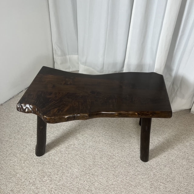 Rustic solid wood coffee table, Wabi-Sabi style, 1970s