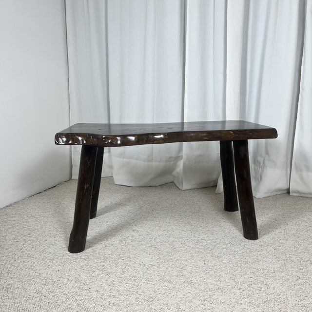 Rustic solid wood coffee table, Wabi-Sabi style, 1970s
