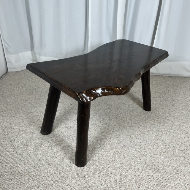 Rustic solid wood coffee table, Wabi-Sabi style, 1970s