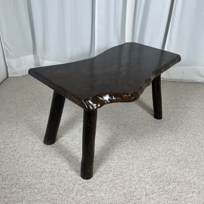 Rustic solid wood coffee table, Wabi-Sabi style, 1970s