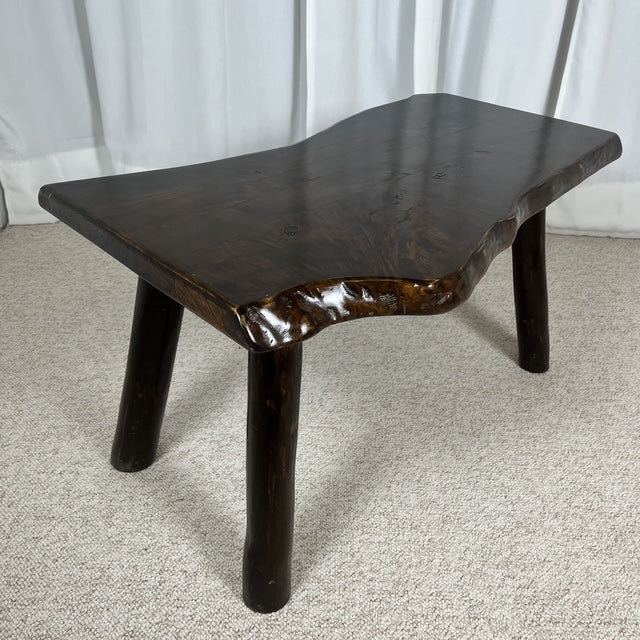 Rustic solid wood coffee table, Wabi-Sabi style, 1970s