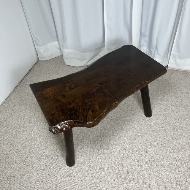 Rustic solid wood coffee table, Wabi-Sabi style, 1970s
