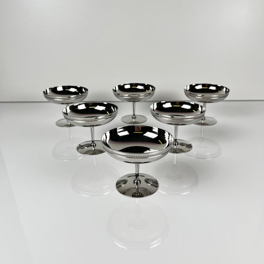 Set de 6 coupes à glace en inox, 1970
