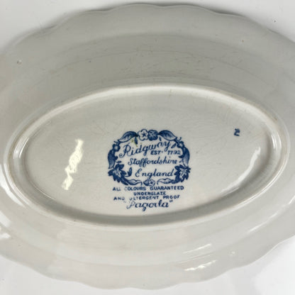 Petit plat ovale Ridgway modele "Pagoda", Staffordshire, Angleterre , 1980