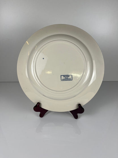 Grand plat rond "Royat" bleu, U&C Sarreguemines , 1879 - 1918.