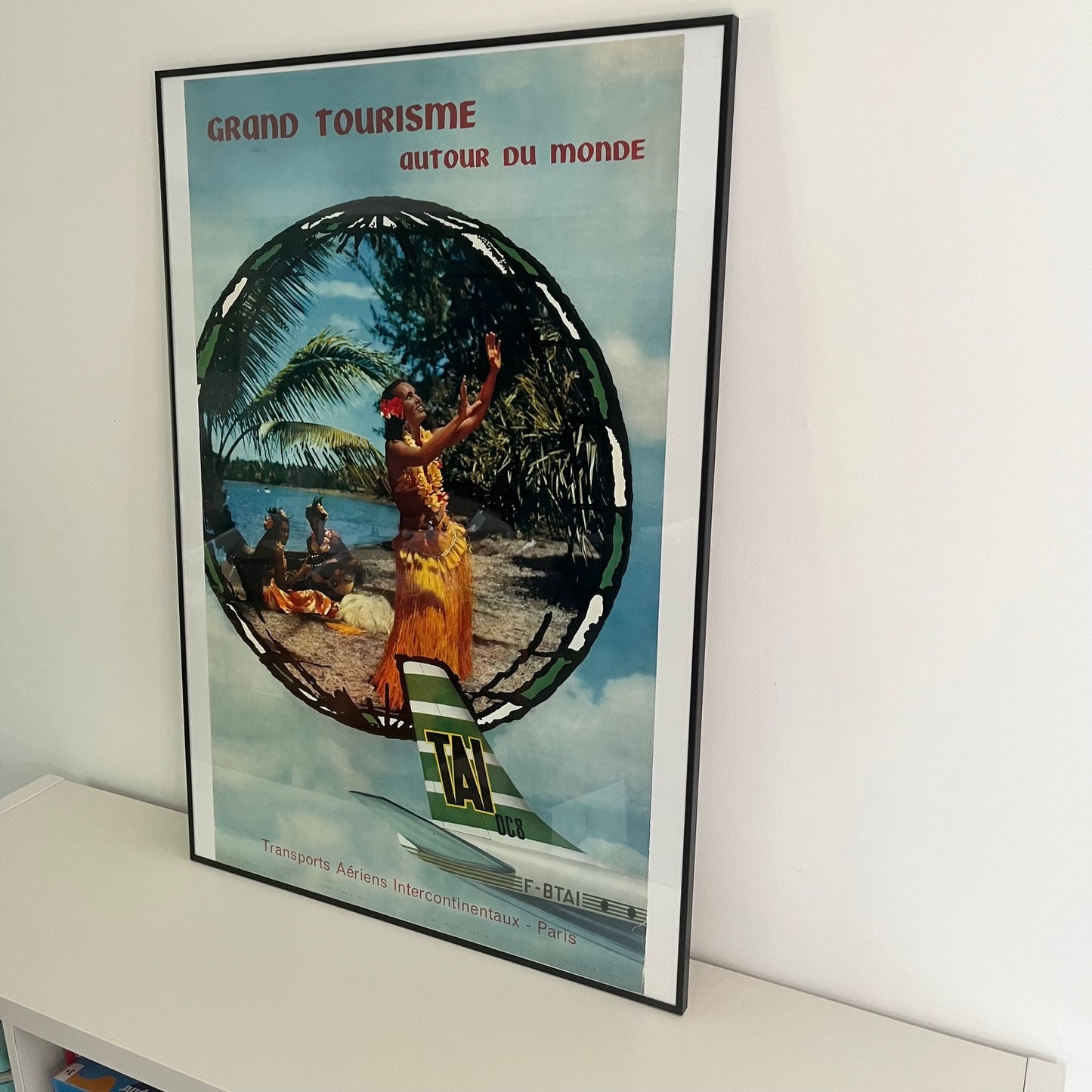 Affiche publicitaire originale TAI "Grand Tourisme autour du Monde", Braun Mulhouse, vers 1960