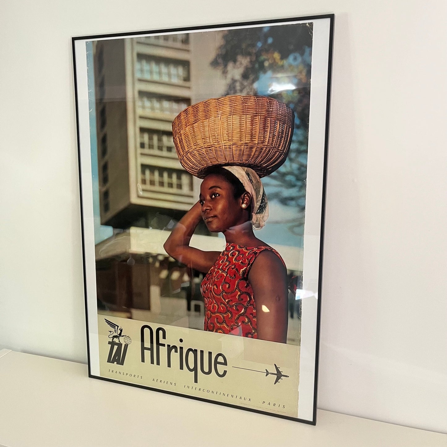 Affiche publicitaire originale TAI "Afrique", Braun Mulhouse, vers 1960