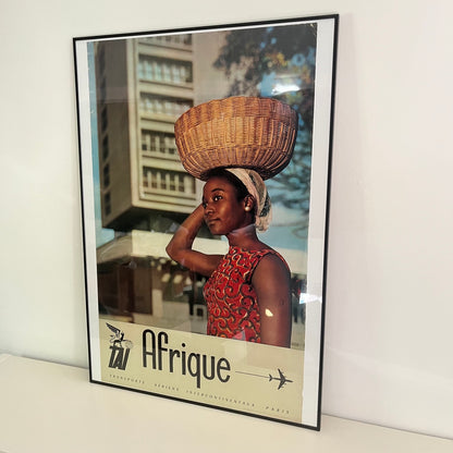 Affiche publicitaire originale TAI "Afrique", Braun Mulhouse, vers 1960