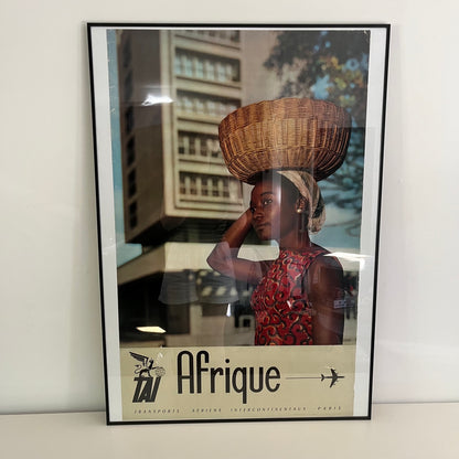 Affiche publicitaire originale TAI "Afrique", Braun Mulhouse, vers 1960
