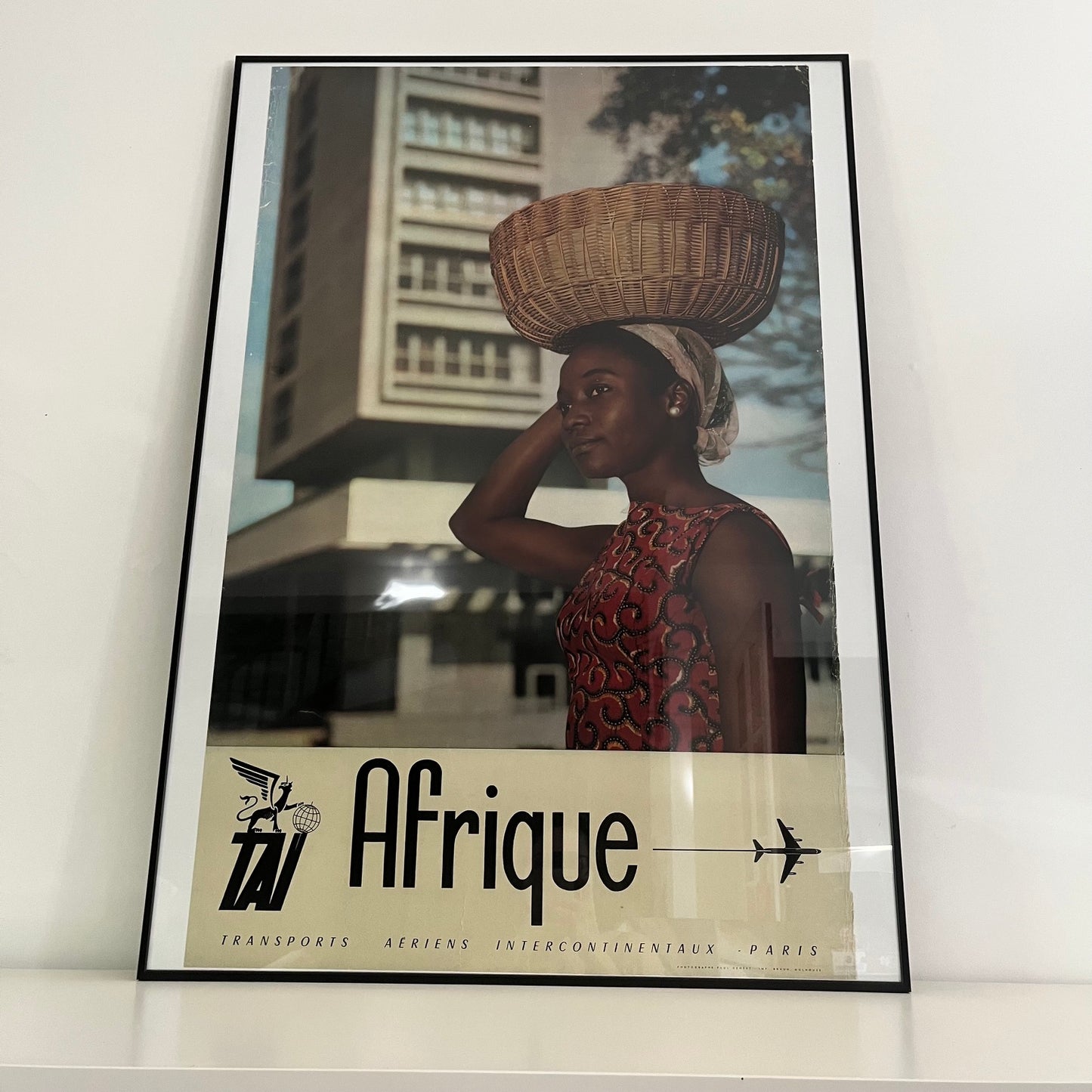 Affiche publicitaire originale TAI "Afrique", Braun Mulhouse, vers 1960