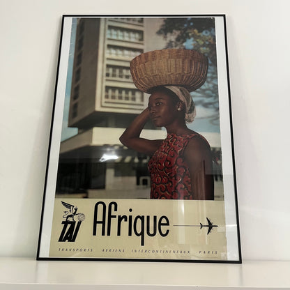 Affiche publicitaire originale TAI "Afrique", Braun Mulhouse, vers 1960
