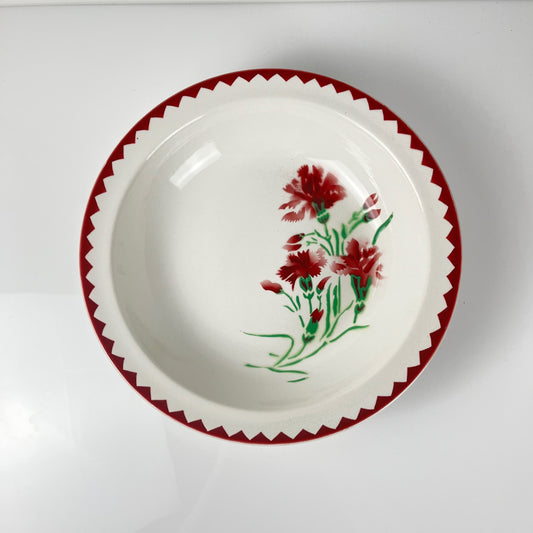 Grand saladier à rebord "Oeillet" Sarreguemines, 1920-50