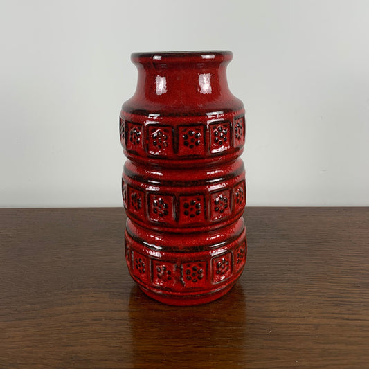 Small ceramic vase, West Germany, red