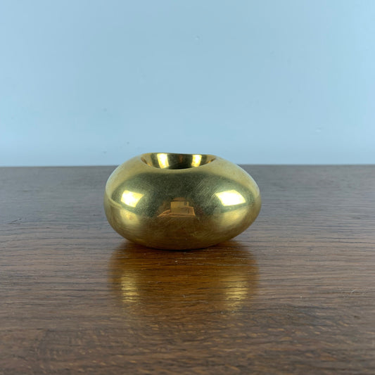 Brass “egg” candle holder by Carl Cohr - 1950s, Denmark