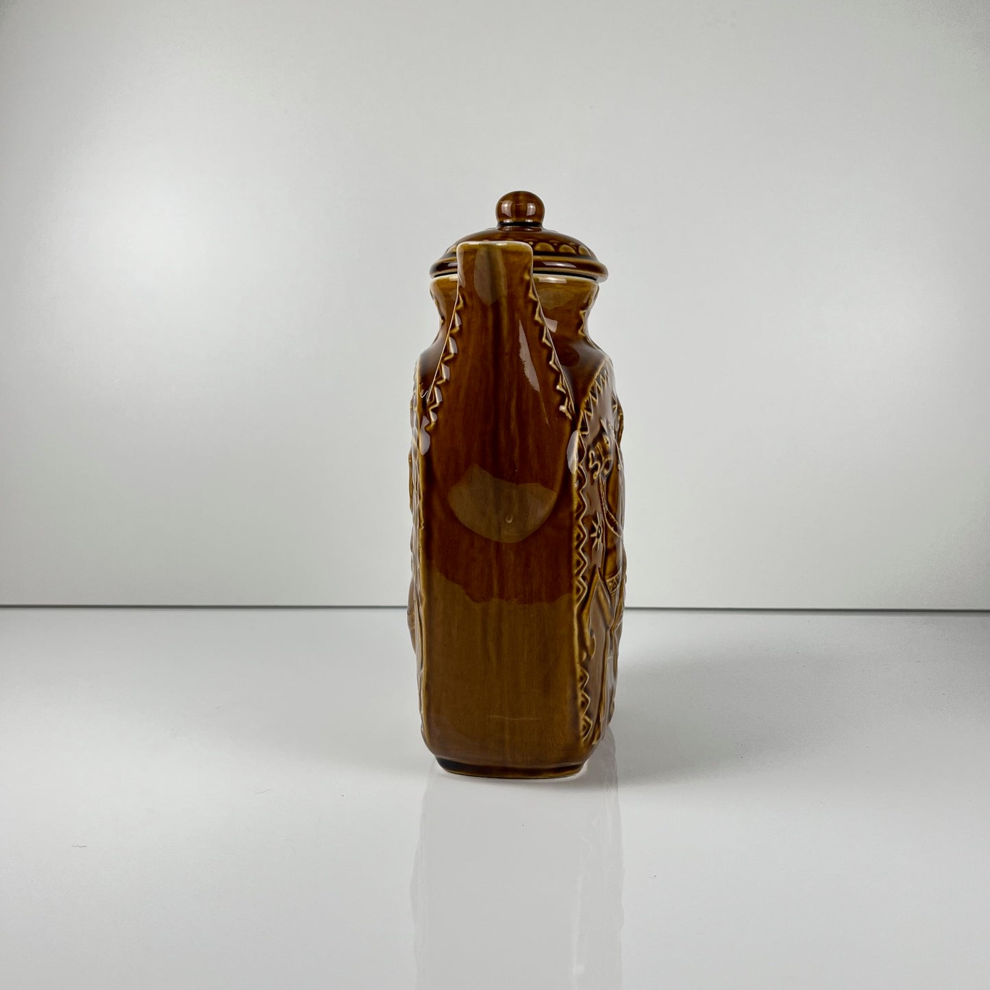 Decorative earthenware teapot/jug with Saint George and the dragon design, Eastern Europe, 1950–1970