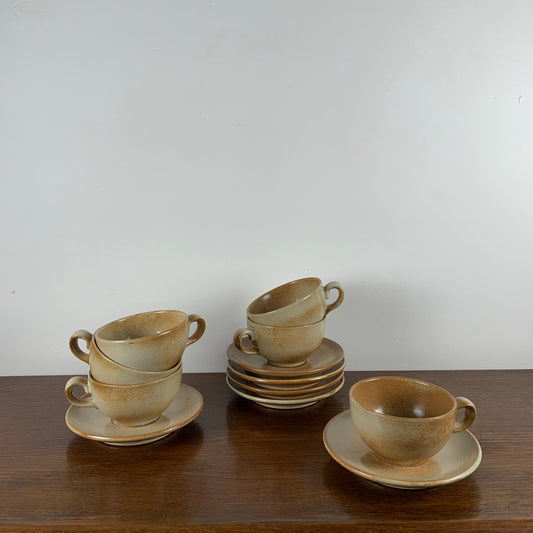 Stoneware tea and coffee set for 6 people