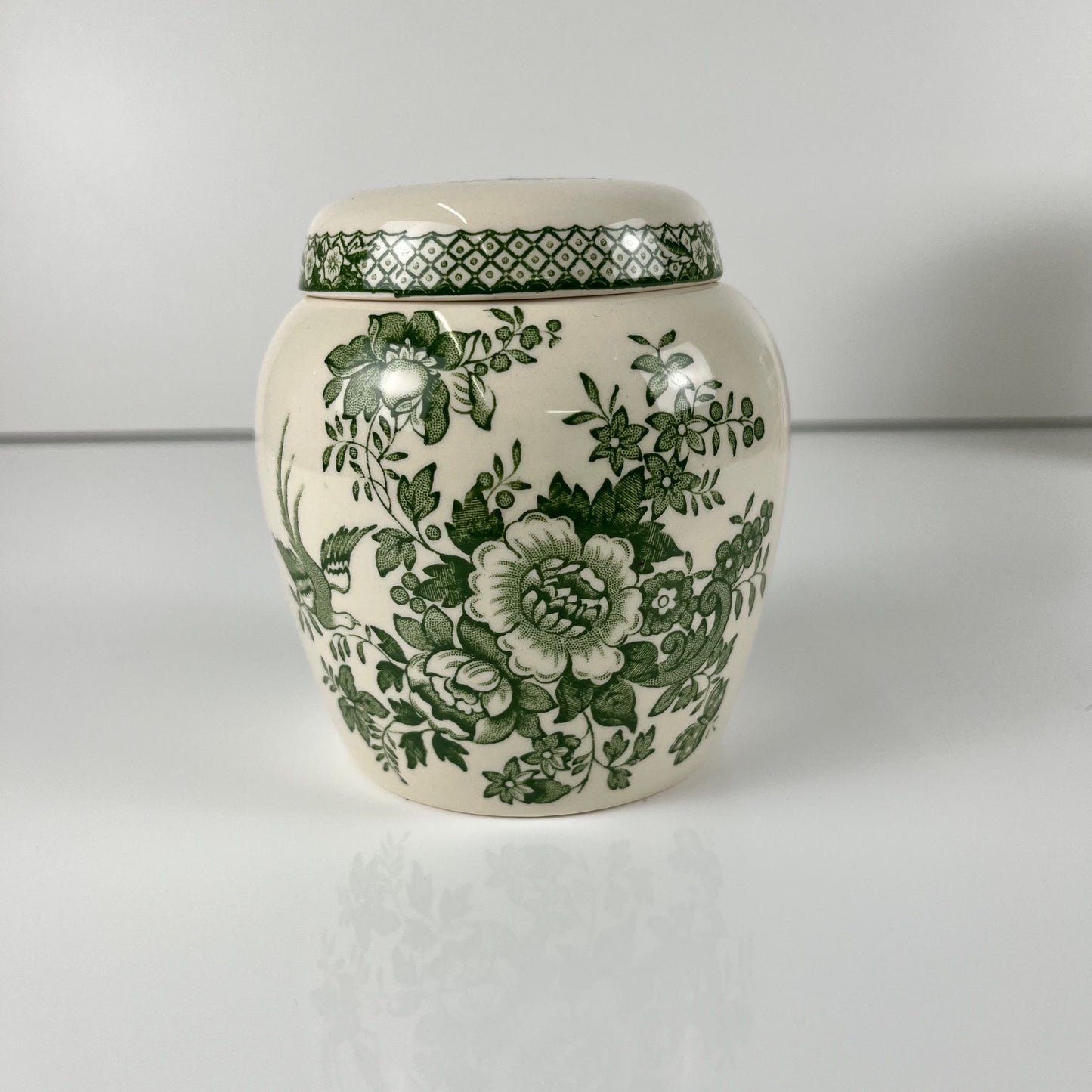 Duo de boîte Mason's Ironstone, décor vert "Stratford", Angleterre , 1970