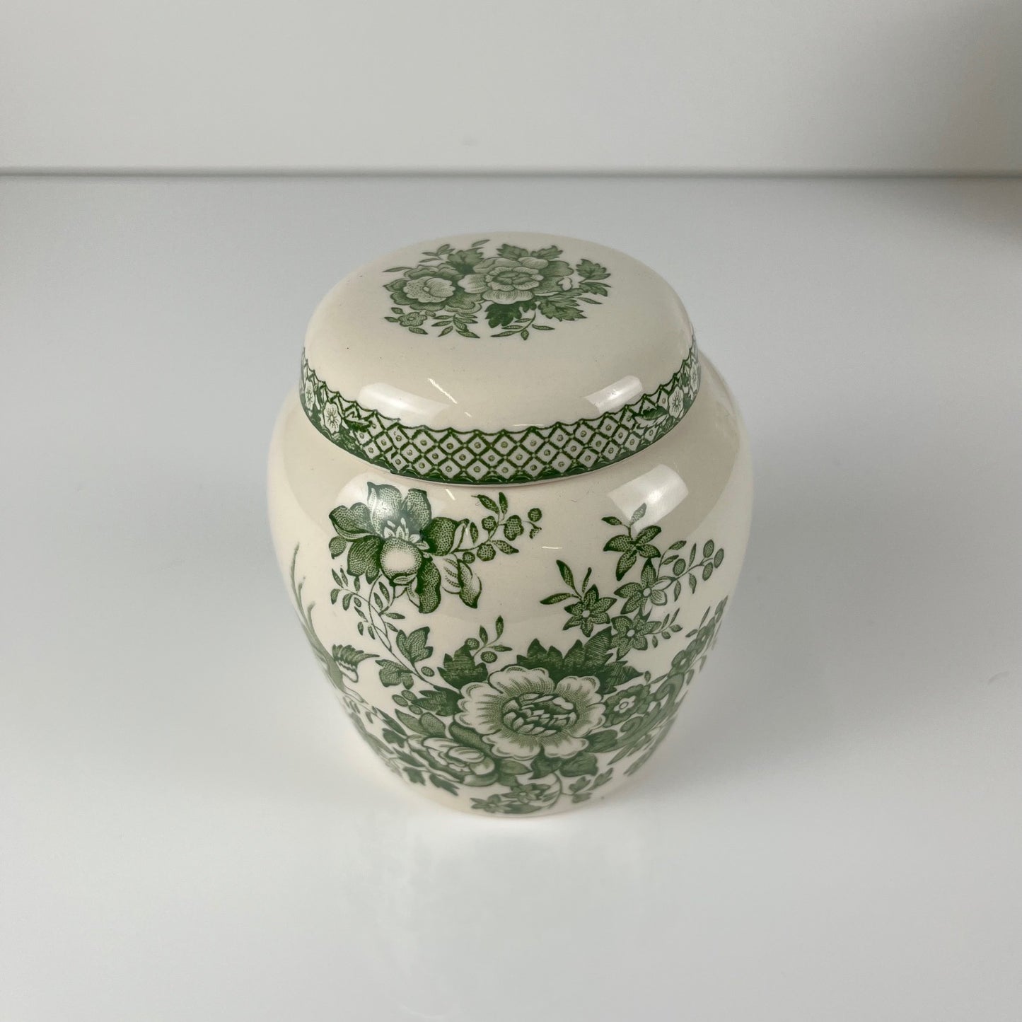 Duo de boîte Mason's Ironstone, décor vert "Stratford", Angleterre , 1970