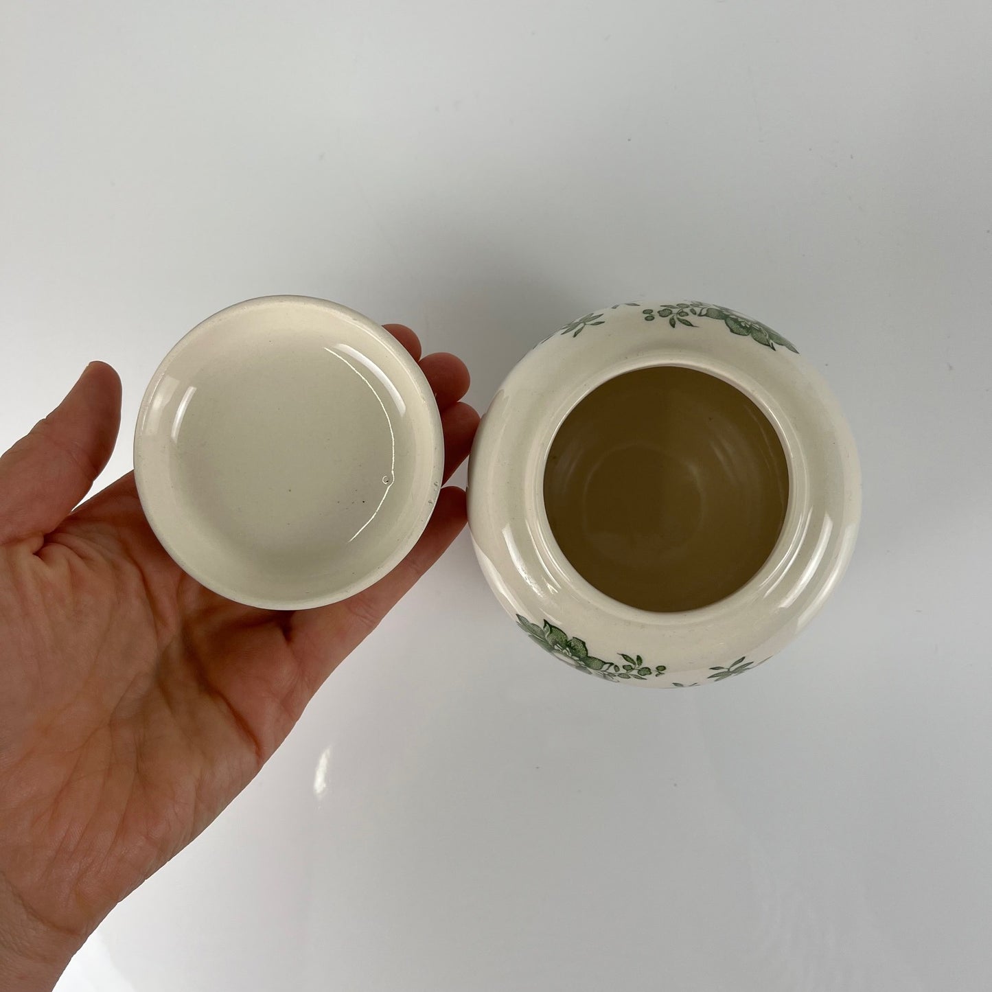 Duo de boîte Mason's Ironstone, décor vert "Stratford", Angleterre , 1970