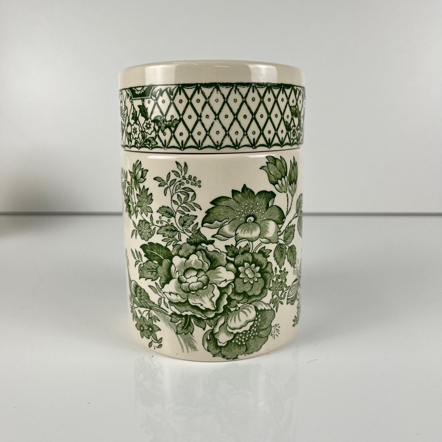 Boîte Mason's Ironstone, décor vert "Stratford", Angleterre , 1970